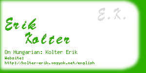 erik kolter business card